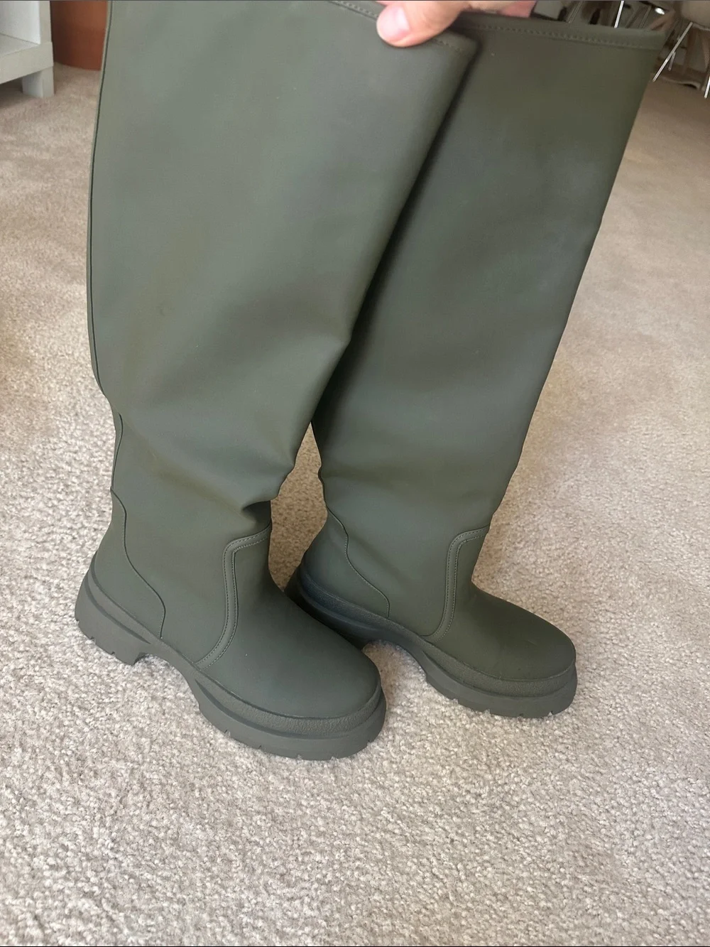 ASOS Olive Green Chunky Lug Ankle Boots